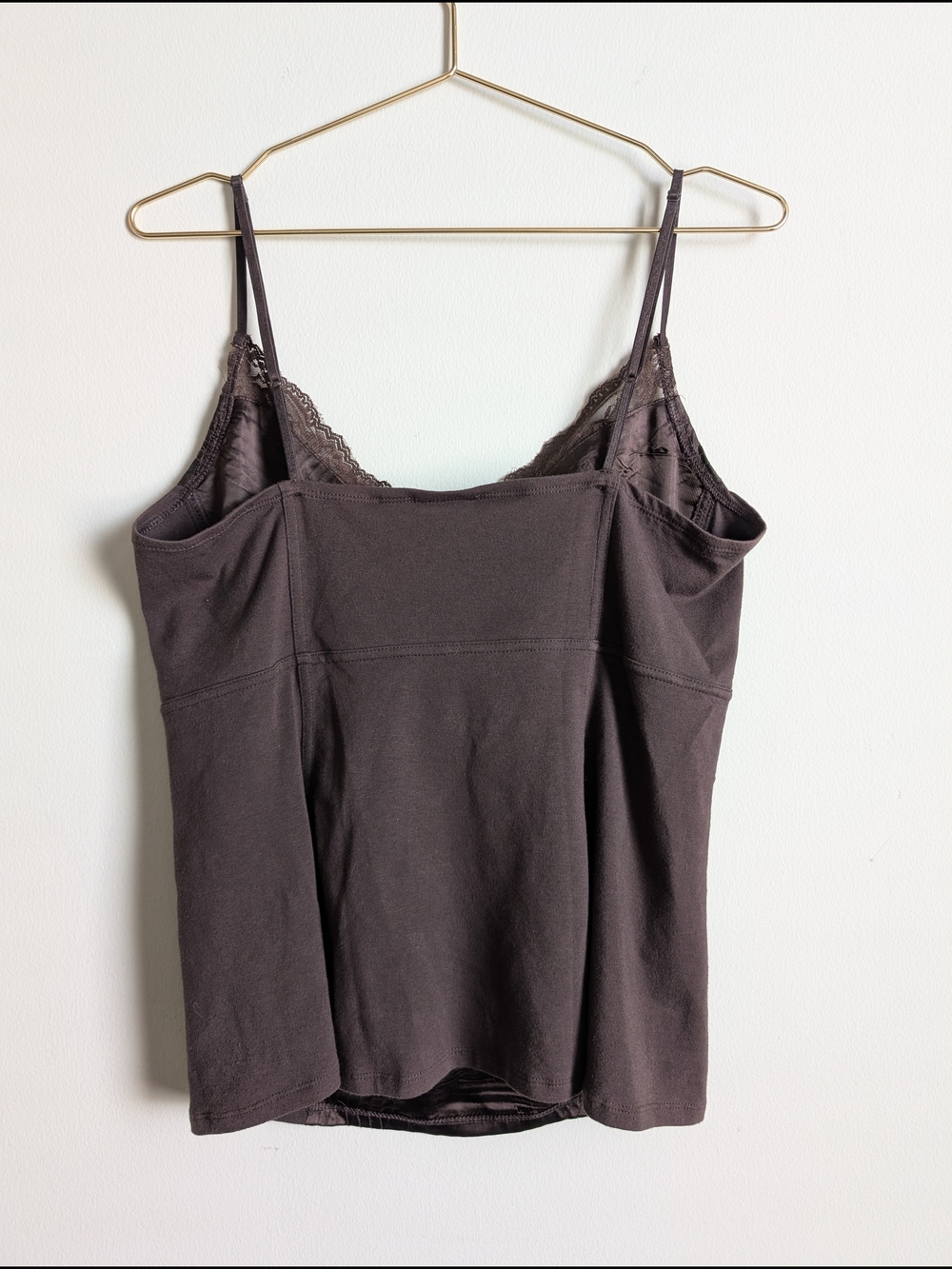 Apt. 9 Silky Stretch Y2k Tank Top - Dark Brown Size L - Picture 3 of 6